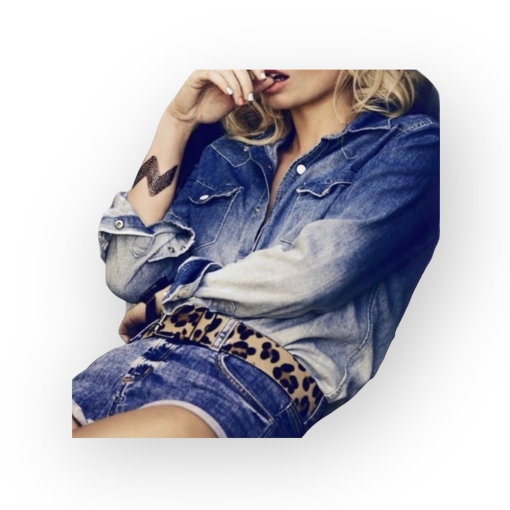 new True Religion ʊ Lucy Denim Button Down Western Inspired Shirt ʊ Sundance XS - Picture 15 of 16